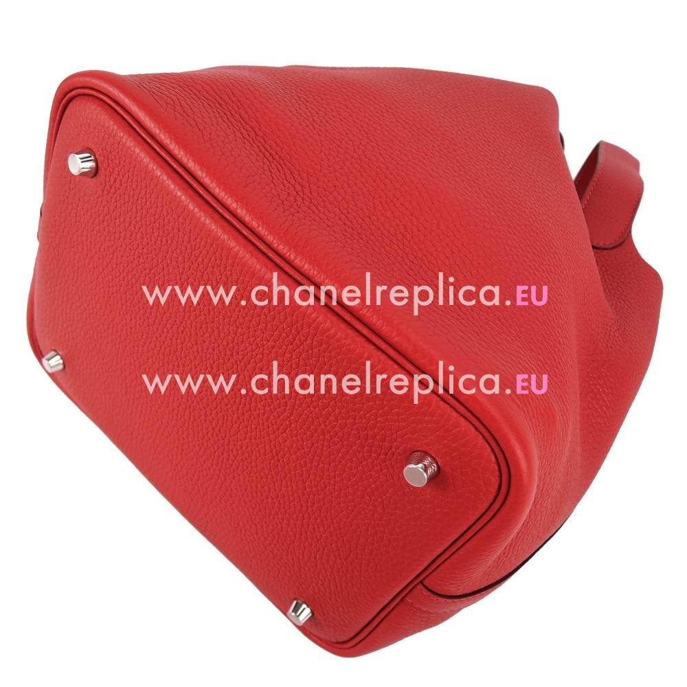 Hermes Picotin Lock Q5 Red Togo Leather Bag Palladium Hardware HEP671F57