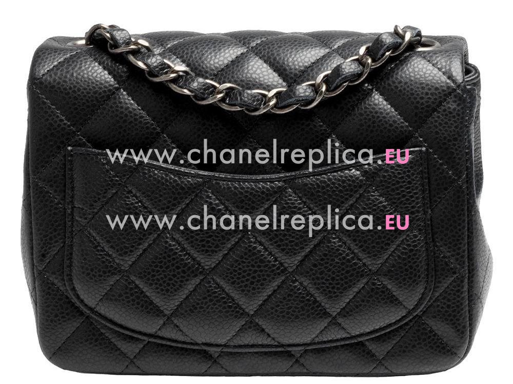 Chanel Mini Coco Caviar Flap Bag Black(Anti-Silver) A35201AS