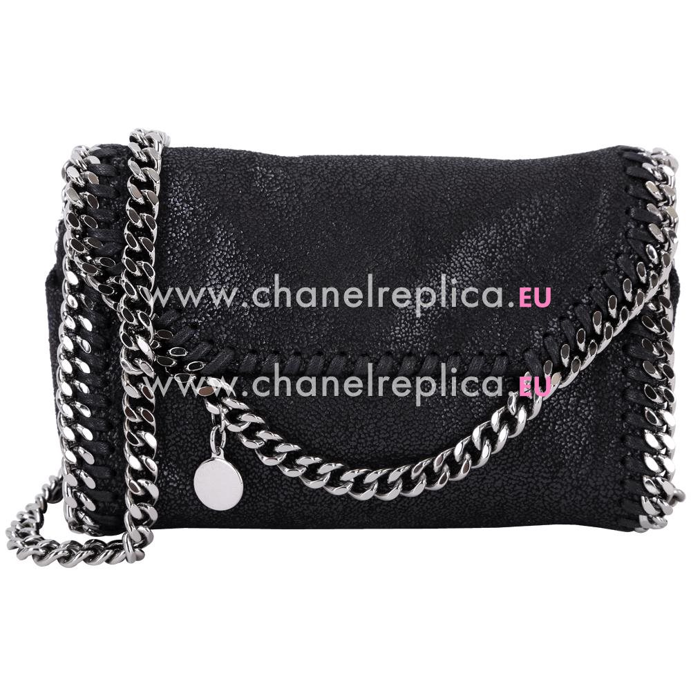 Stella McCartney Falabella Mini Silver Chain Bag Black S896743