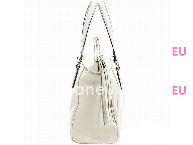 Gucci Soho Calfskin Leather Tote Bag White G367206