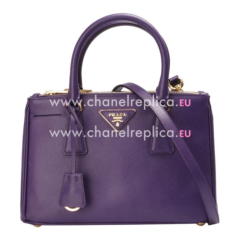 Prada Saffiano Lux Triangle Logo Small Bag In Purple PR527R52