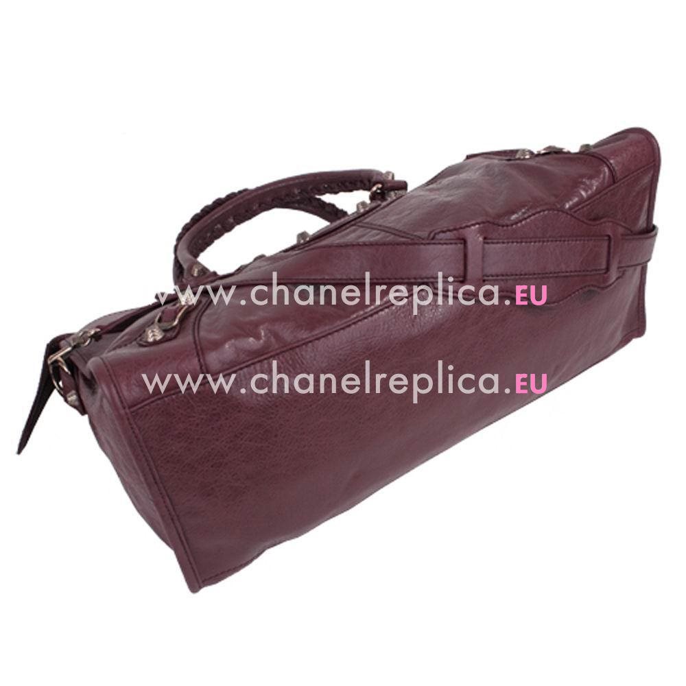 Balenciage Part Time Calfskin RoseGold hardware Bag Purple Red B2055078