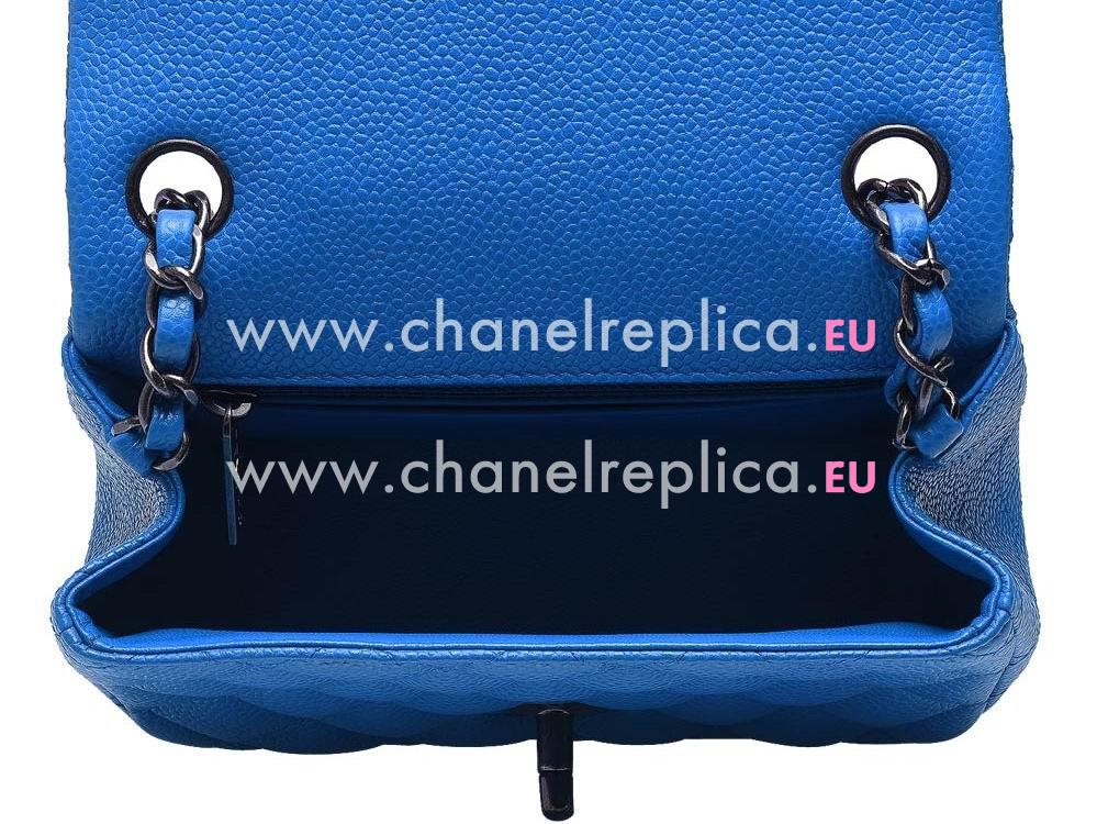 Chanel Mini Coco Caviar Flap Bag Electric Blue A35209