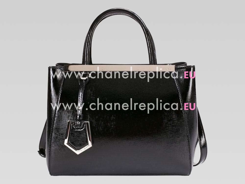 Fendi Petit 2Jours Patent Leather Hand/shouldbag Black F527733