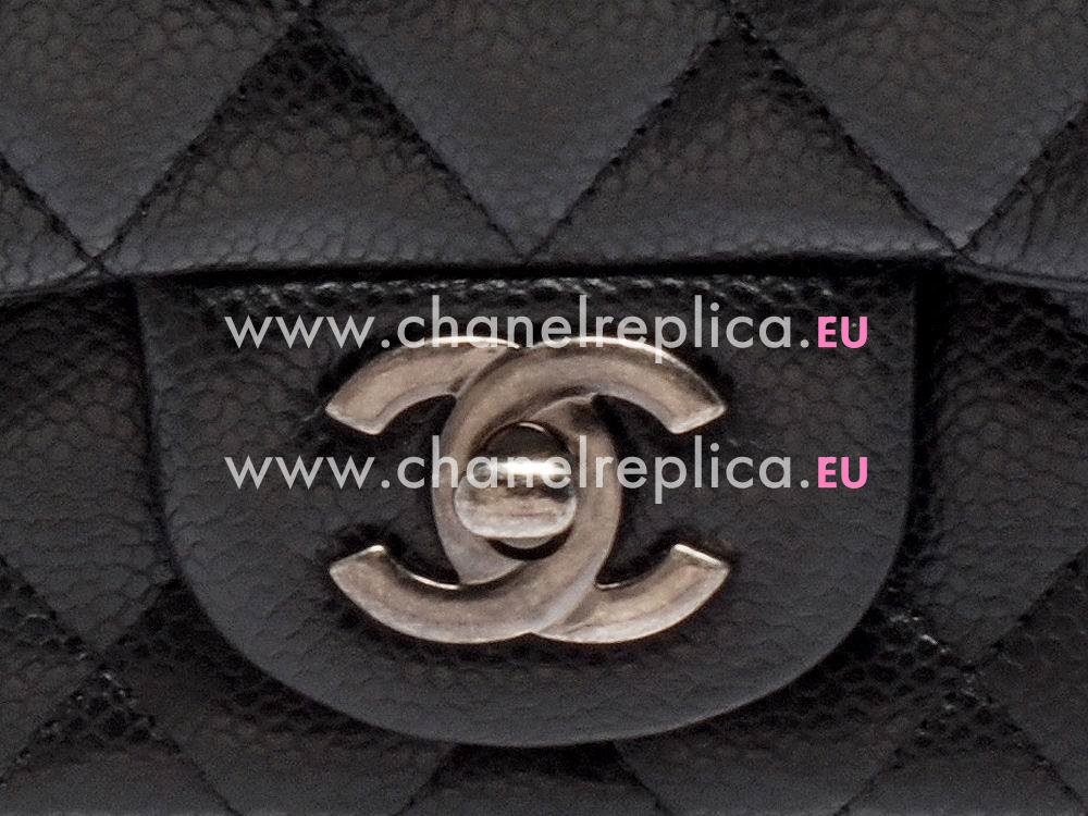 Chanel Mini Coco Caviar Flap Bag Black(Anti-Silver) A35201AS