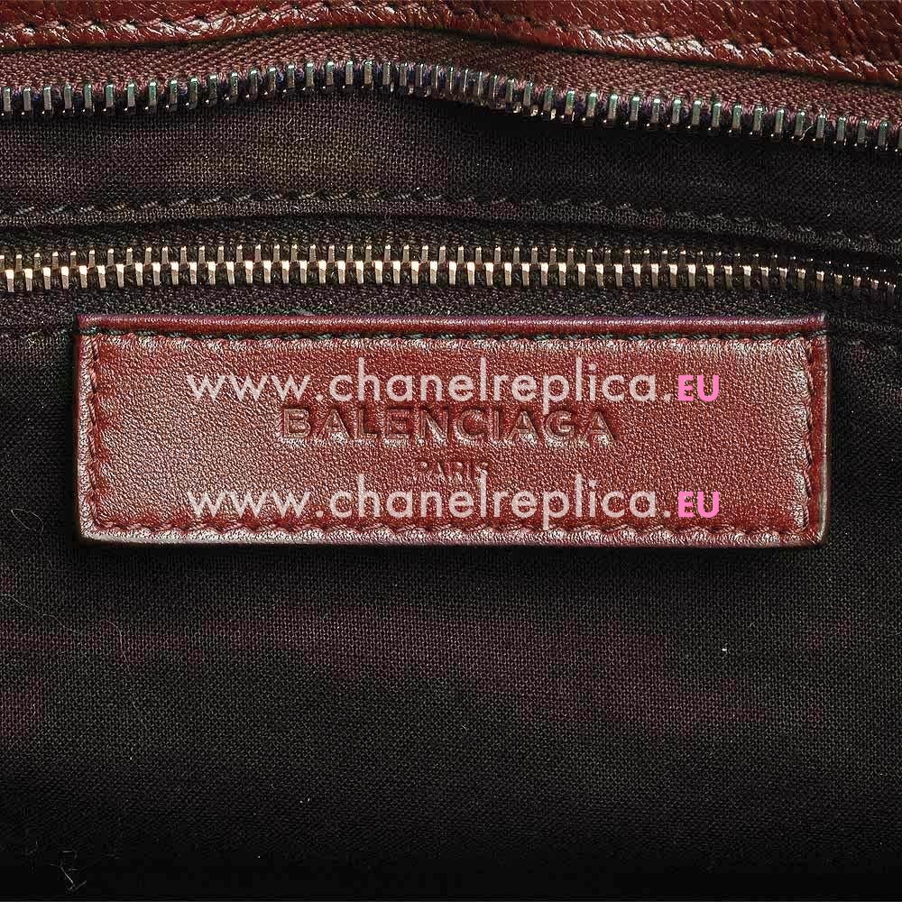 Balenciage City Lambskin Silvery hardware Classic Bag Brick red B2054971