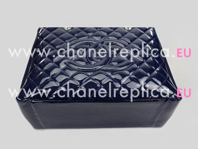 Chanel Classic Patent Grand Shopping Tote Marine Blue A20995-93925