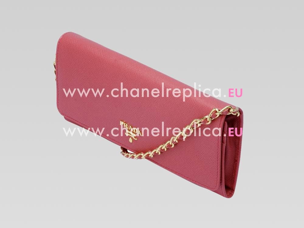 2013 Prada Autumn Cowhide Leather Cluch Rose Pink P463900