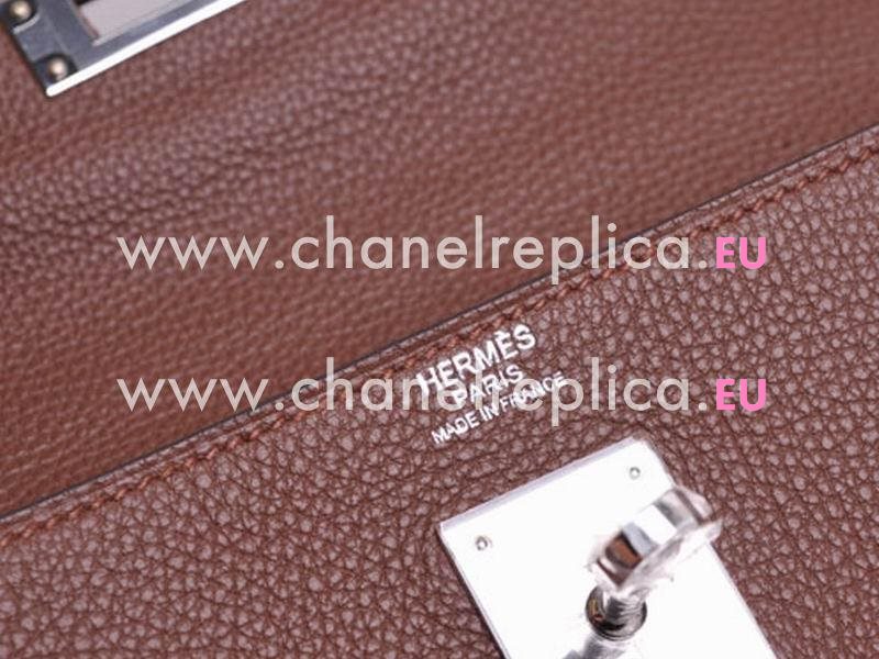 Hermes Kelly 32cm Togo Leather Silver Hardware In Deep Coffee H449107