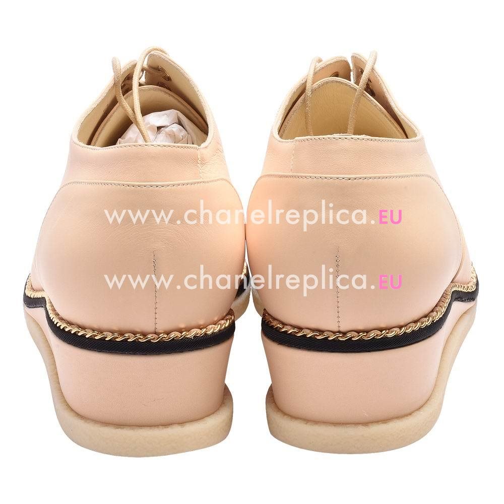 Chanel Classic CC Logo Sheeoskin Height Increasing Shoes Complexion/Black C7030107