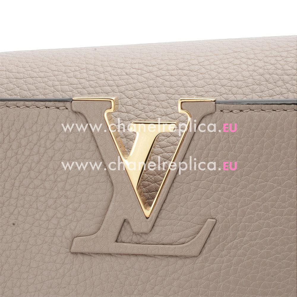 Louis Vuitton Capucines Taurillon Calfskin MM Bag Galet M94428