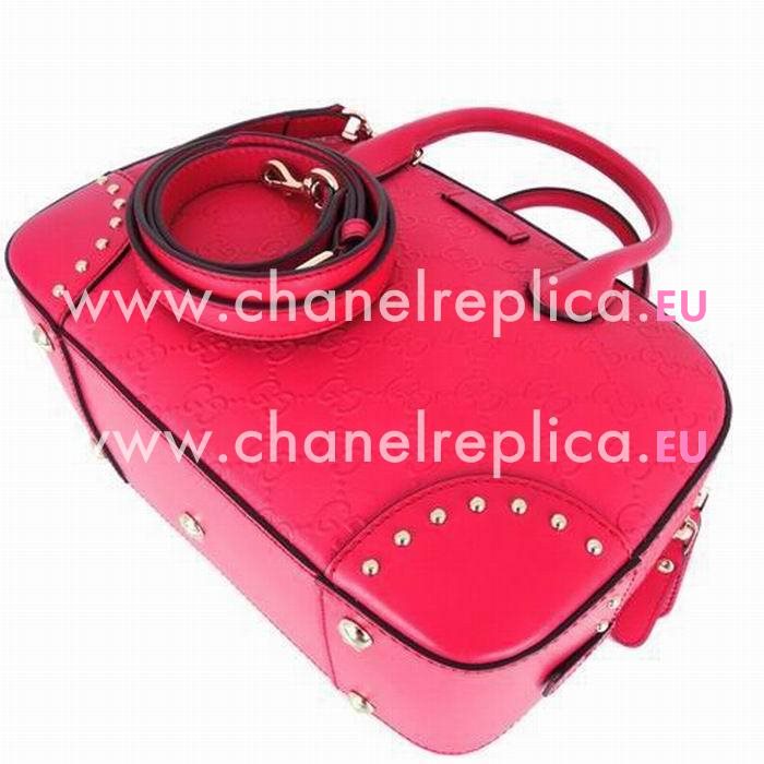 Gucci Bright Diamante GG Calfskin Canvas Bag In Peach Red G559450