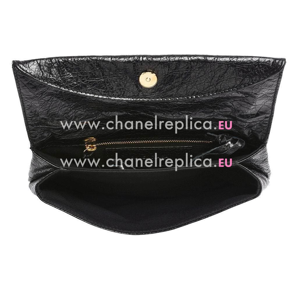 Balenciaga Classic Envelope Gold Button Sheepskin Bag Black B7031512