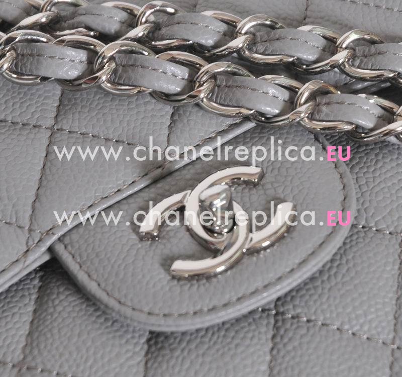 Chanel Caviar Jumbo Double Flap Bag Gray(Silver) A58600GLR