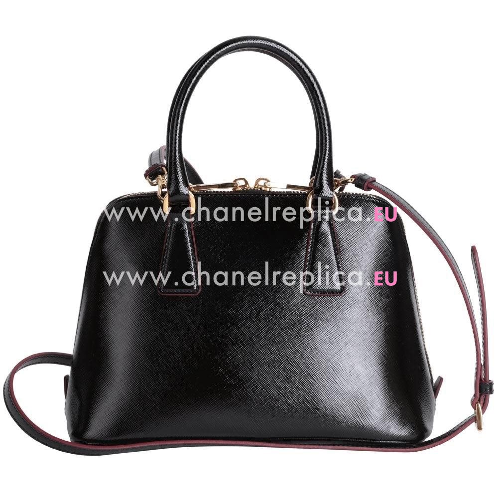 Prada Lux Saffiano Classic Triangle Logo Cowhide Handle/Shoulder Bag Black PR61017007