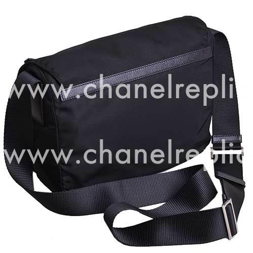 Prada Teaauto Pattina Classic Triangle Logo Nylon Shoulder Bag Black PR5046277