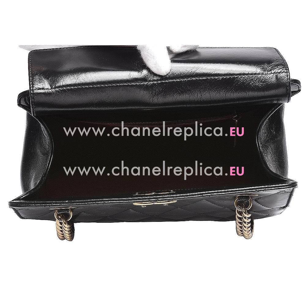 CHANEL Classic Gold Hardware Rhombic Calfskin Bag in Black A983809