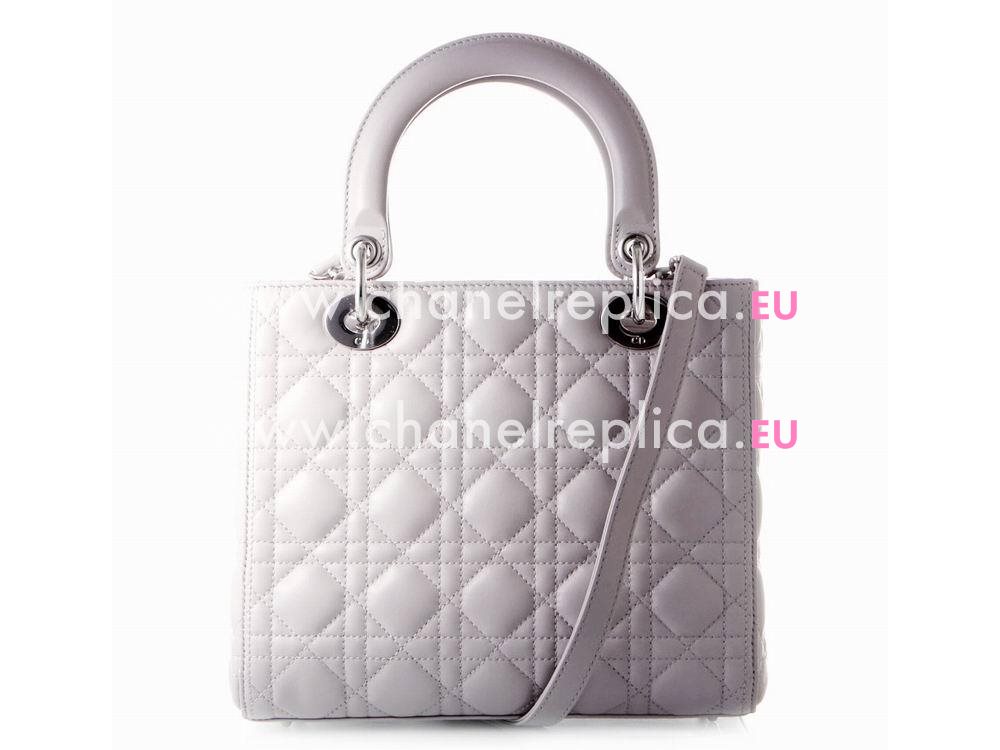 Dior Lady Dior Cannage Lambskin Pale Pinkish Grey D2887