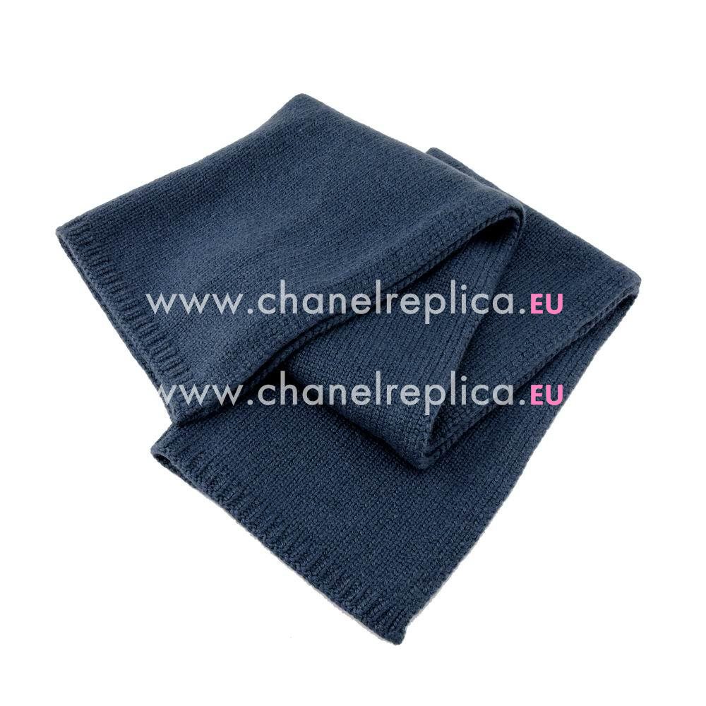 Hermes Kerseymere Wool Scarf Black Blue H6102842