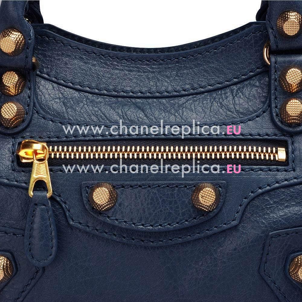 Balenciage City Lambskin Gold hardware Classic Mini Bag Deep Blue B2055047