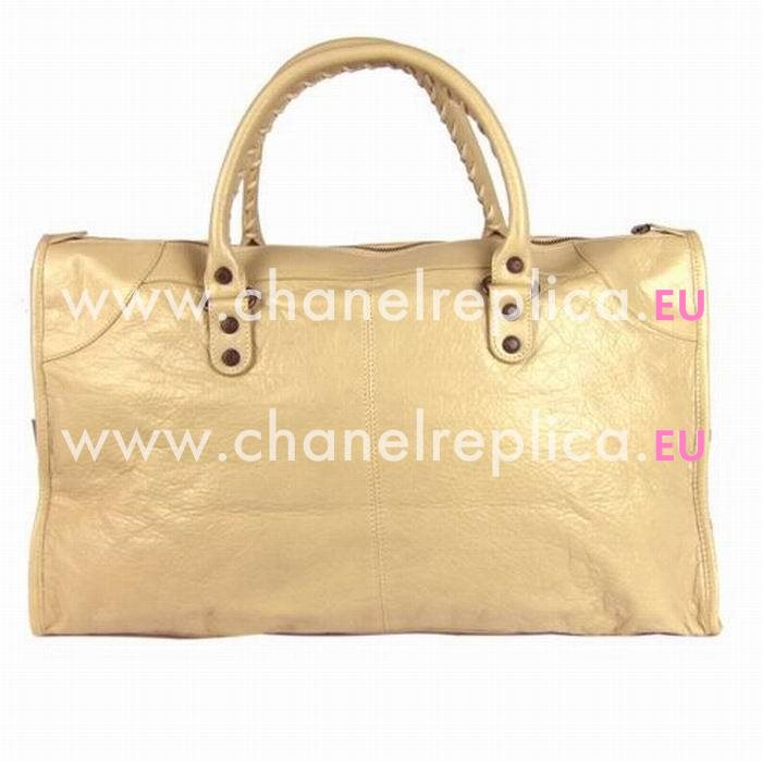 Balenciaga Work Classic Coppery Button Lambskin Bag Khaki B6112801
