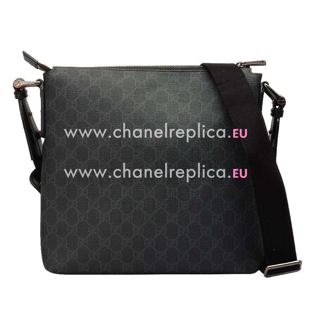 Gucci Classic Supreme GG PVC Shoulder Bag In Black Gray G5131589