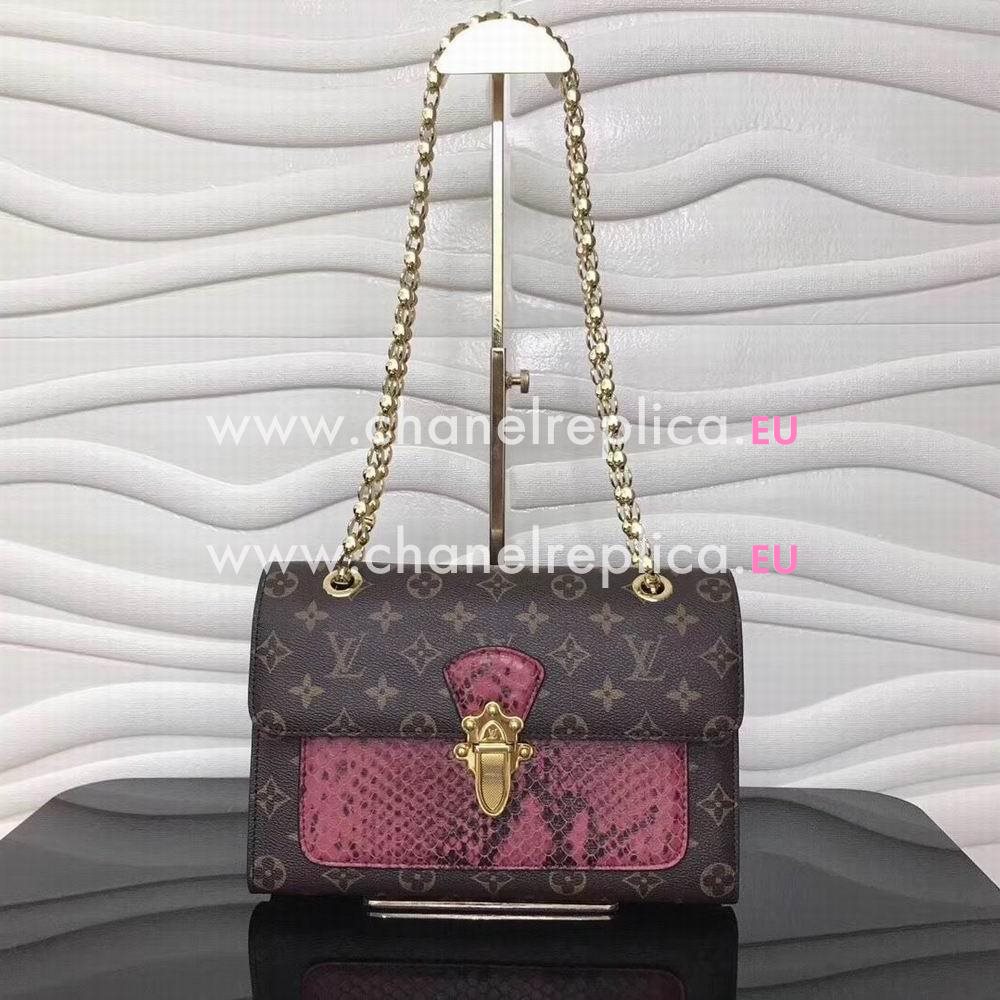 Louis Vuitton Victoire Monogram Canvas Python Bag N93015