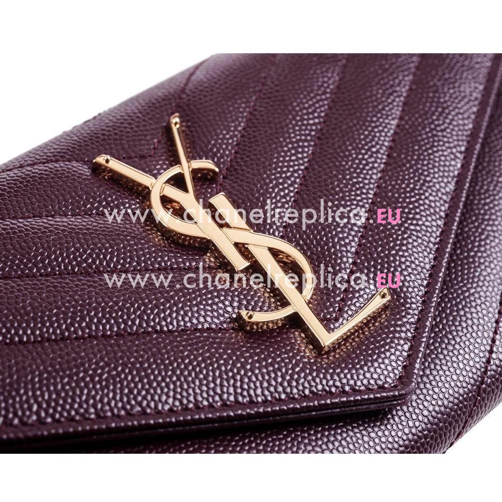 YSL Saint Laurent Cavier Calfskin Y Bag In Burgundy YSL5465666