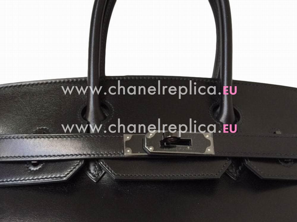 Hermes Birkin 30 Box Leather Black Bag Black Hardware HS5288