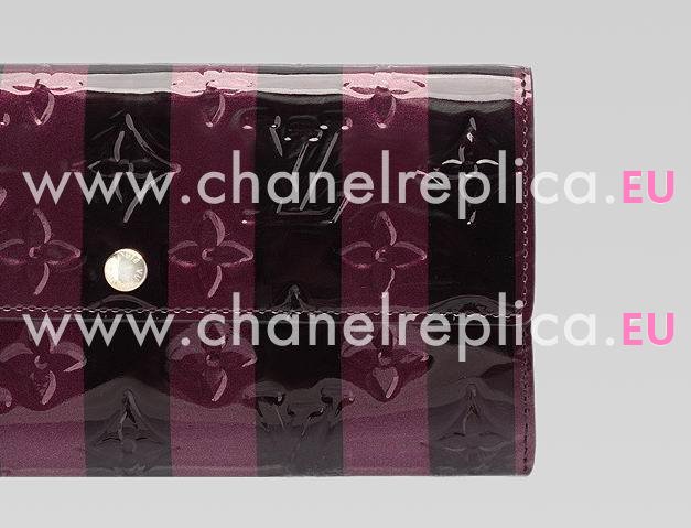 Louis Vuitton Monogram Vernis Sarah Wallet Amarante Raye M91715