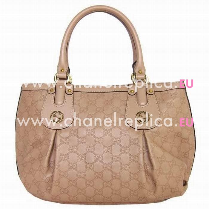 Gucci Scarlett Classic GG Calfskin Leather Weaving Bag In Light Pink G5725549