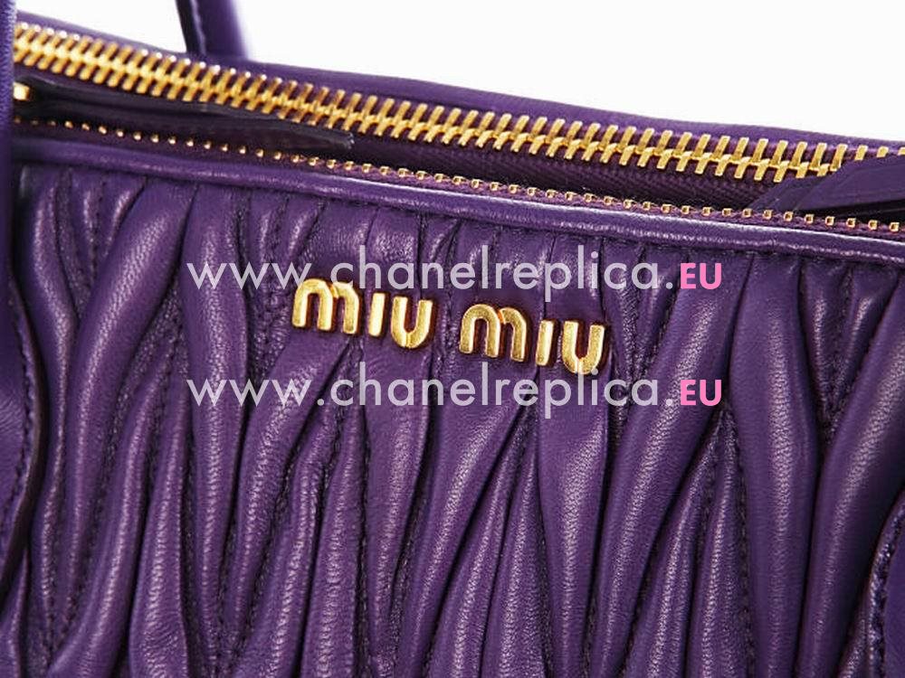 Miu Miu Matelasse Lux Nappa Leather Large Bag In Purple RN941M