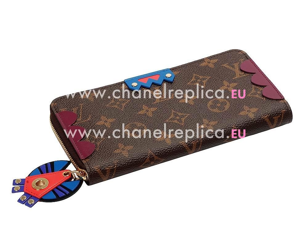 Louis Vuitton Monogram Canvas Zippy Wallet Totem Magenta M61349