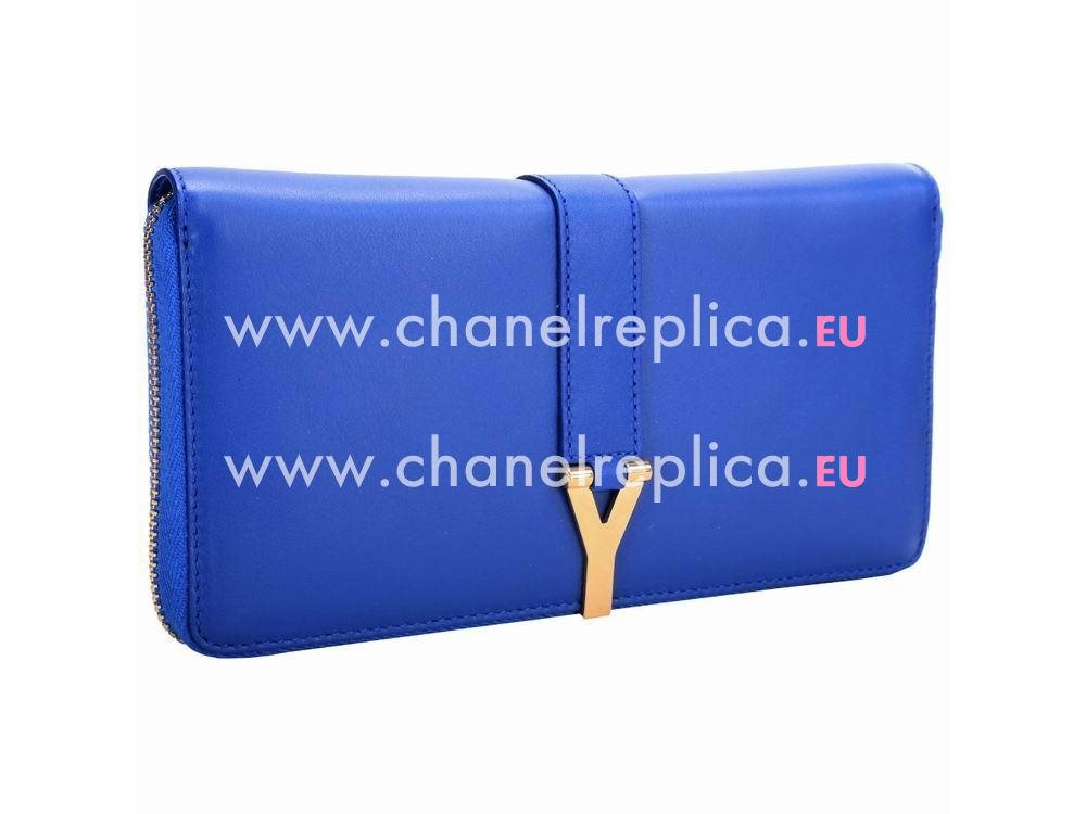 YSL Saint Leather Paris Y Calfskin Small Bag In Jewelry Blue YSL5262550