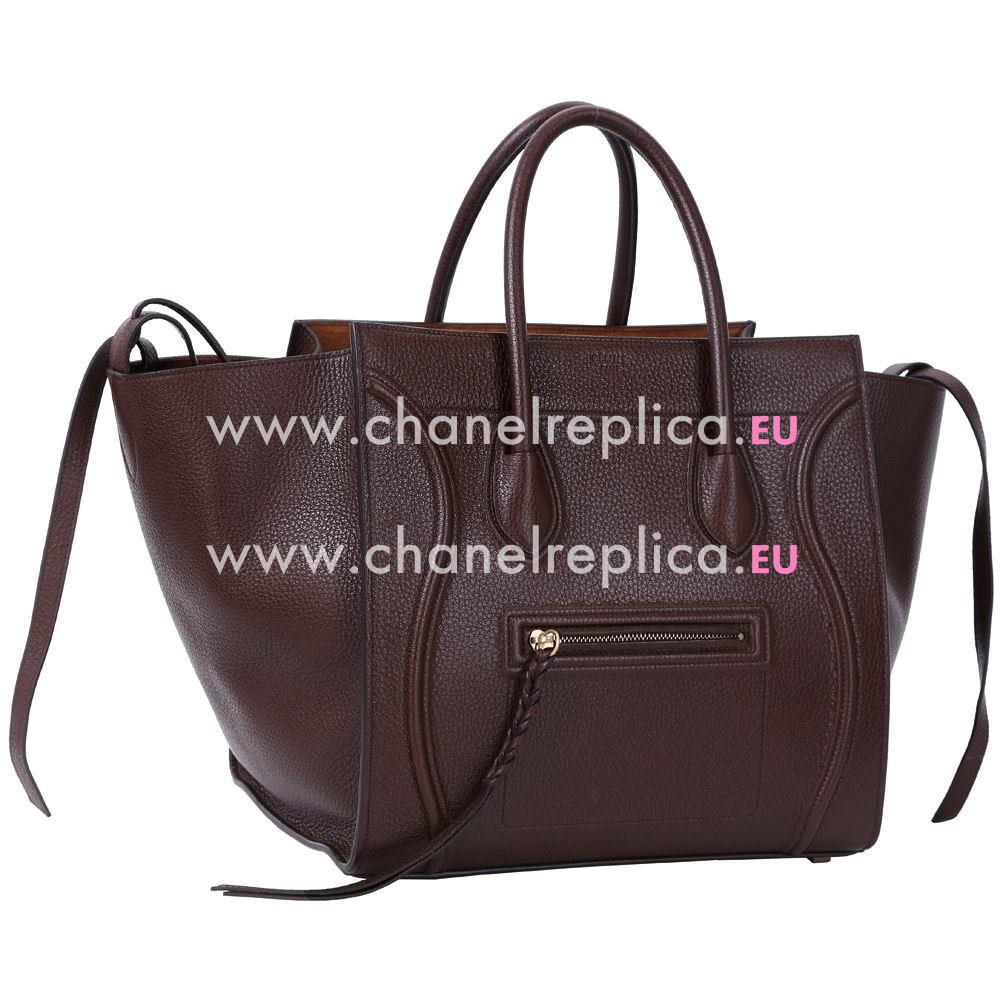 Celine Luggage Phantom Calfskin Bag CHocolate CE837D65