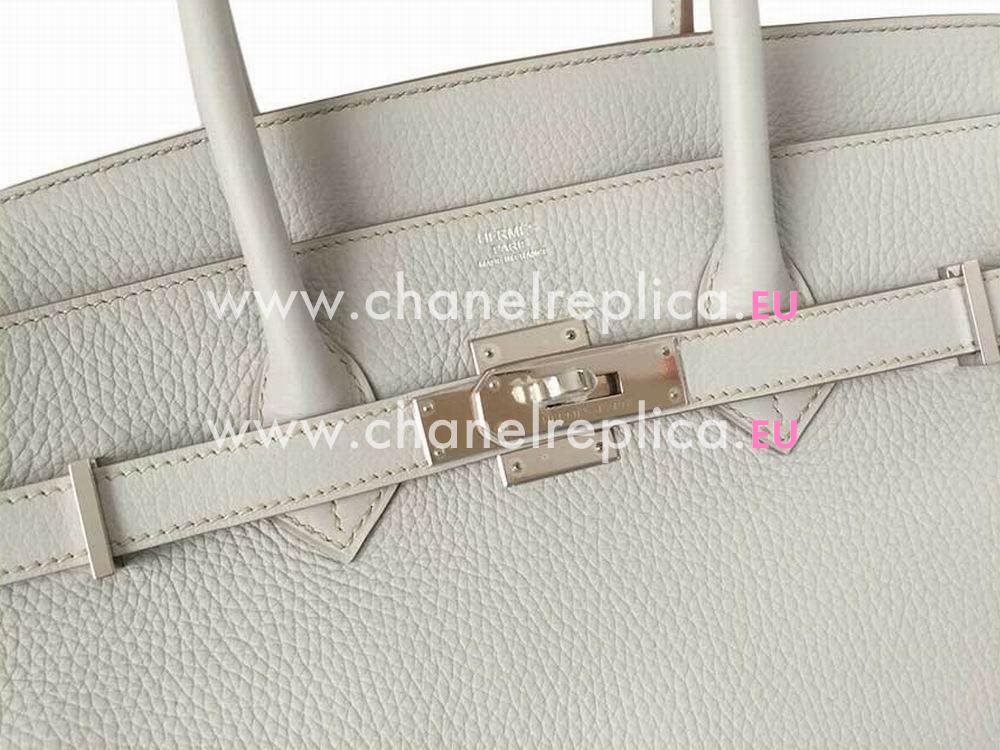 Hermes Taurillon Clemence Birkin 35 Gris Perle Palladium H1035LTG