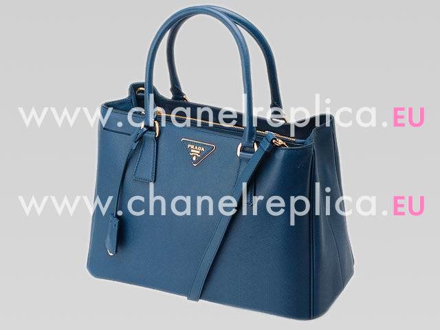 Prada Saffiano Lux Nzv Cowhide Large Bag Navy Blue PR45049