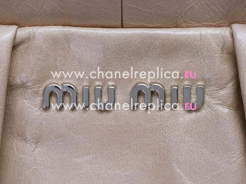 Miu Miu Vitello Lux Calfskin Large Shoulder Bag Beige RN0957