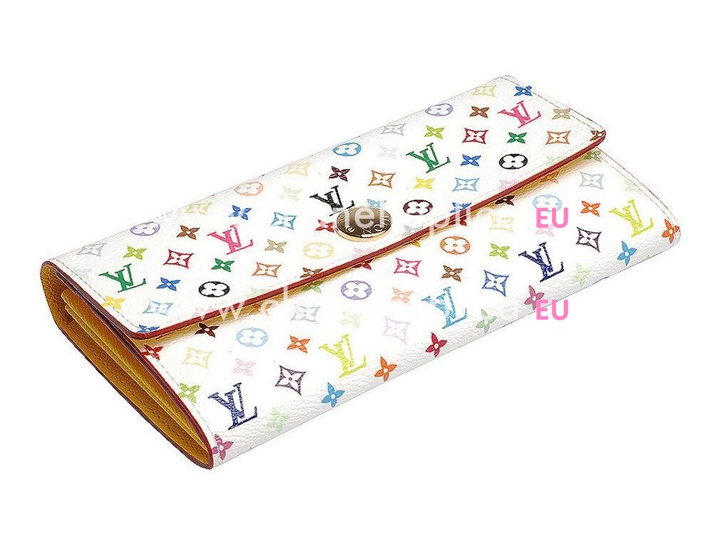 Louis Vuitton Monogram Multicolore Canvas Sarah Wallet White M93743