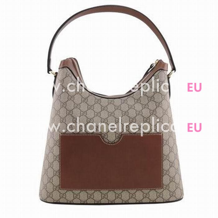 Gucci GG Supreme Hobo PVE Leather Bag In Khaki Brown G559451