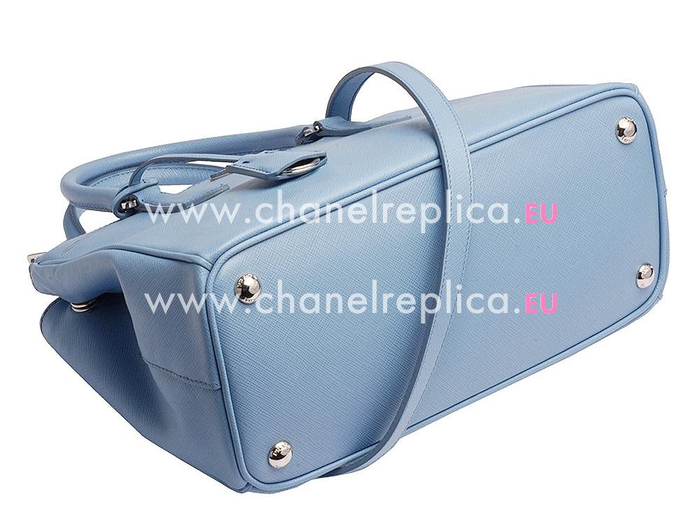Prada Saffiano Lux Scratch Resistant Calfskin Handbag Light Blue P85226