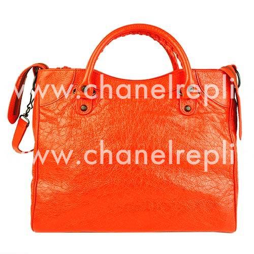 Balenciage Velo Lambskin Aged Brass hardware Bag Orange B2055095