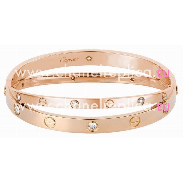 Cartier Love Diamond 18K Pink Gold Diamonds Bracelet CR7082408