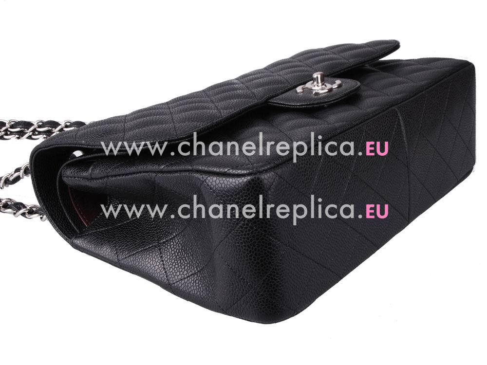 Chanel Caviar Jumbo Double Flap Bag Black(Silver) A28600DS