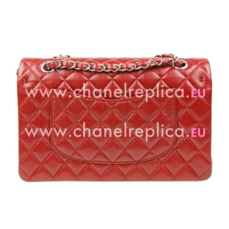 Chanel Burgundy Caviar Jumbo Coco Flap Bag Silver Chain A01112C-BUN