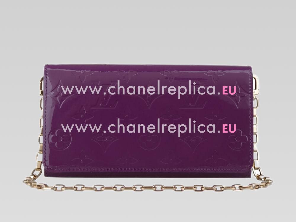 Louis Vuitton Monogram Vernis Chaine Wallet Amethyste M90148