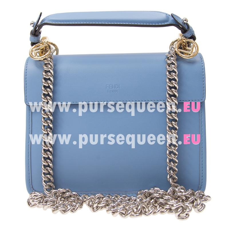 Fendi Light Blue Calfskin Leather Two-tone Chain KAN I F SMALL Mini-bag 8BT28621HF0V1A