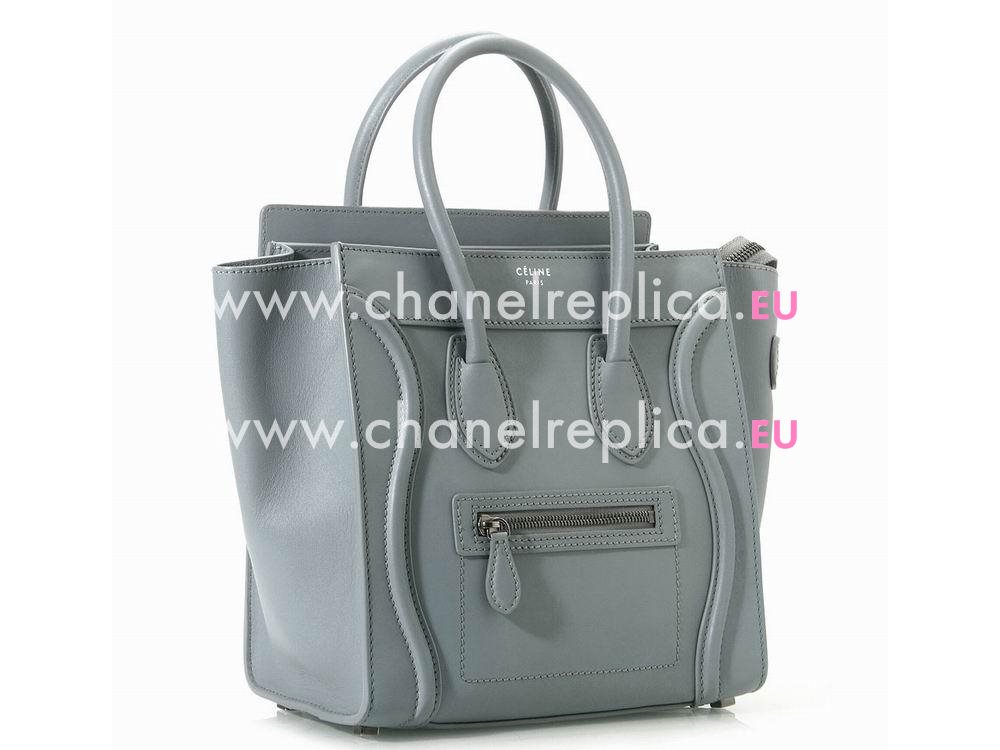 Celine Calfskin Nano Luggage Micro Mini Bag Grey/Blue CE98597