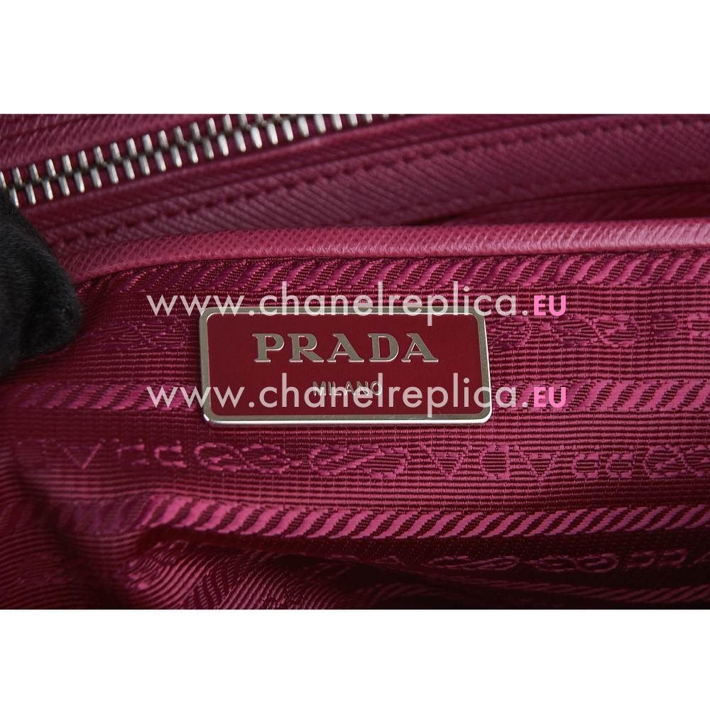 Prada Teaauto Saffiano Classic Triangle Logo Nylon Handle/Shoulder Bag Peach PR6101955