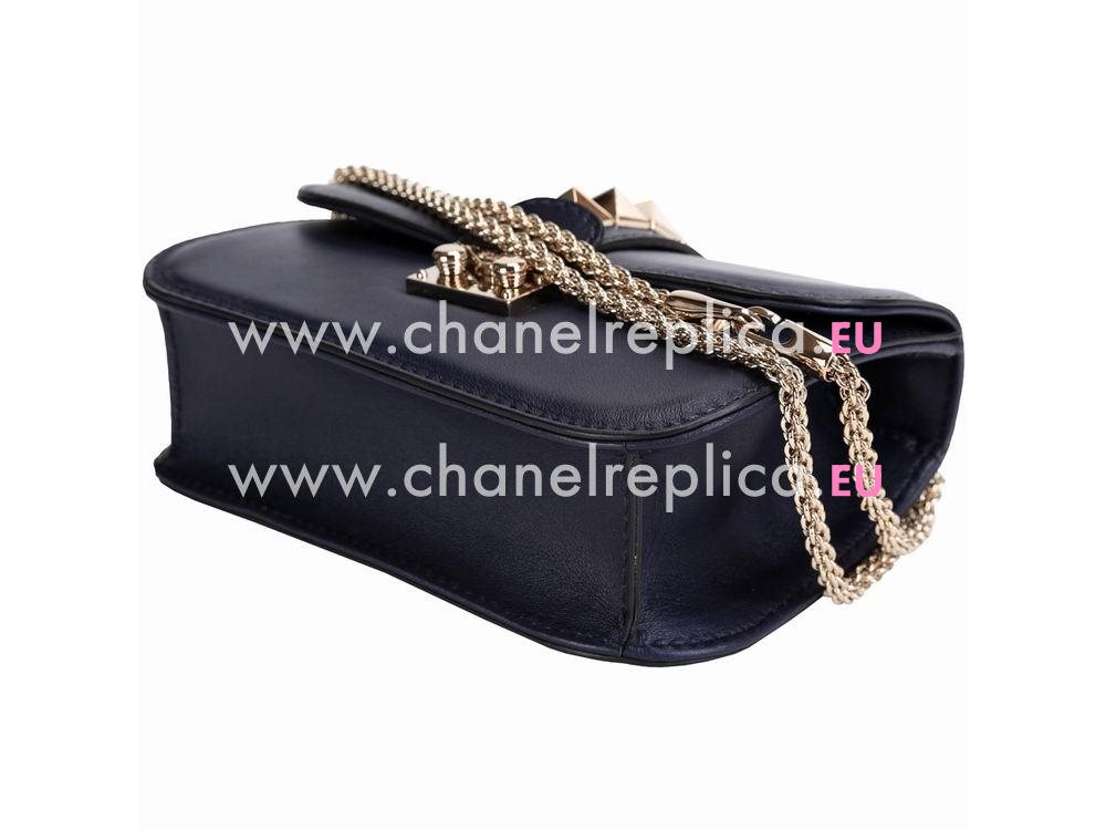 Valentino Glam Lock Calfskin Mini Bag Deep Blue VA54513